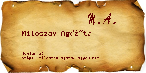 Miloszav Agáta névjegykártya